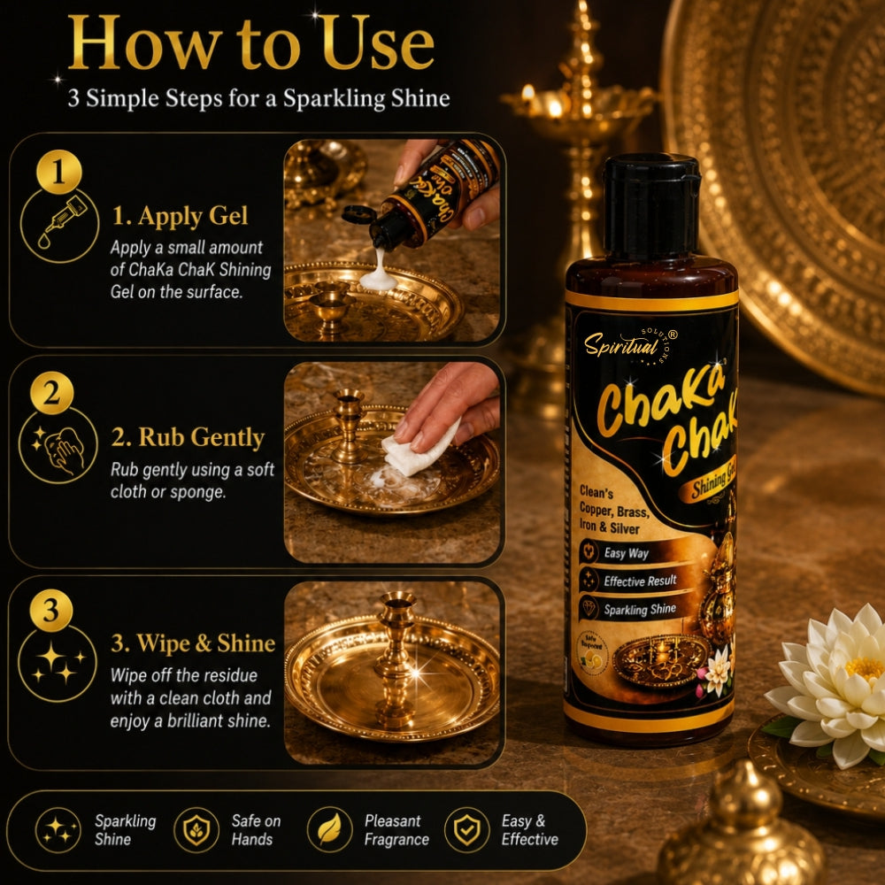 Chaka Chak Shining Gel 200 ml | Cleans Brass, Copper, Iron & Silver | Easy to Use, Sparkling Shine with Pleasant Fragrance