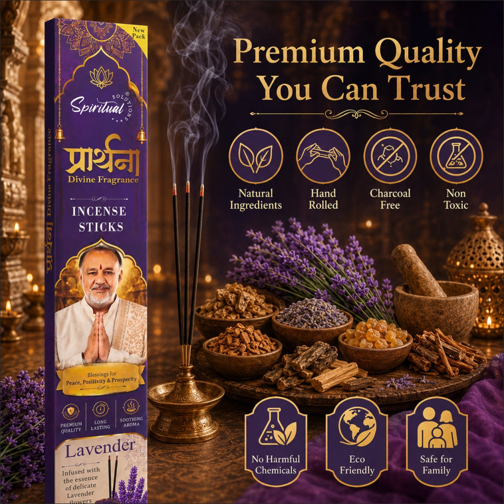 Prarthana Incense Sticks Lavender 9 Gm | Long Lasting Natural Fragrance Agarbatti for Puja, Meditation, Home & Spiritual Ambience