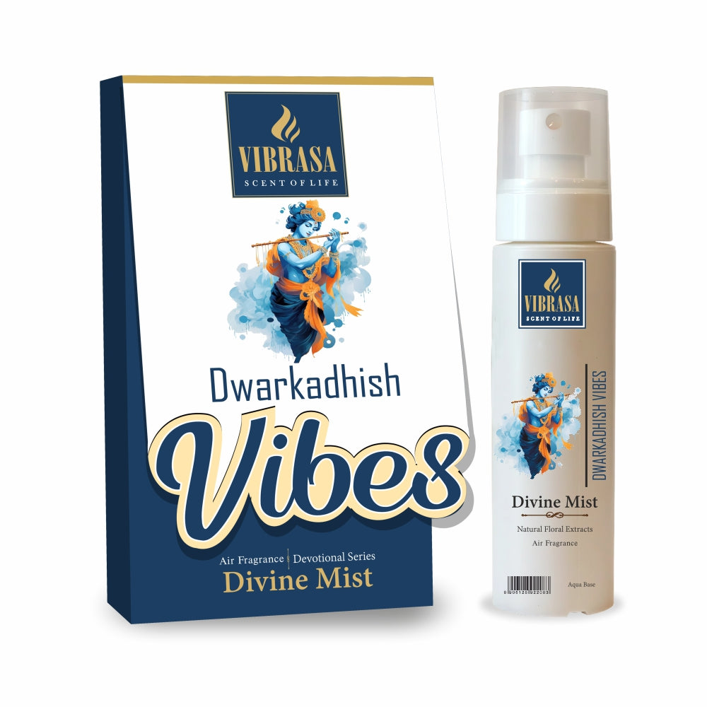 Divine Mist Dwarkadhish Vibes 100 ML Air Freshener Spray | Premium Air Freshener for Home and Mandir