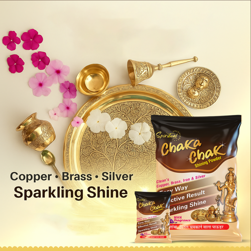 Chaka Chak Metal Shining Powder 150 Gms | Cleans Brass, Copper, Iron & Silver | Easy to Use, Sparkling Shine with Pleasant Fragrance
