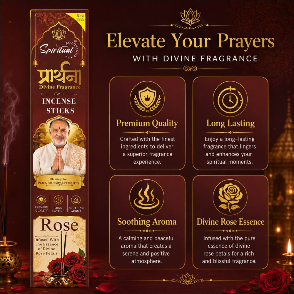 Prarthana Incense Sticks Rose 9 Gm | Long Lasting Natural Fragrance Agarbatti for Puja, Meditation, Home & Spiritual Ambience