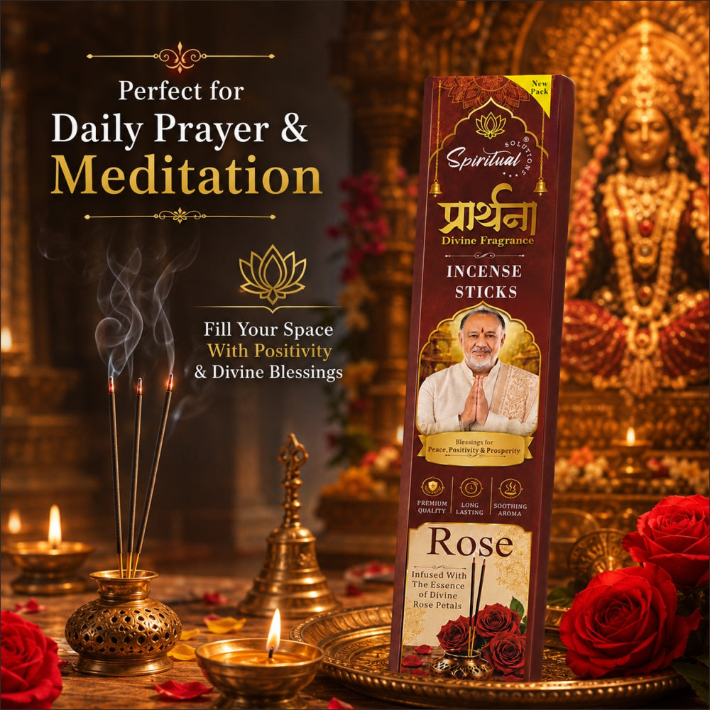 Prarthana Incense Sticks Rose 9 Gm | Long Lasting Natural Fragrance Agarbatti for Puja, Meditation, Home & Spiritual Ambience