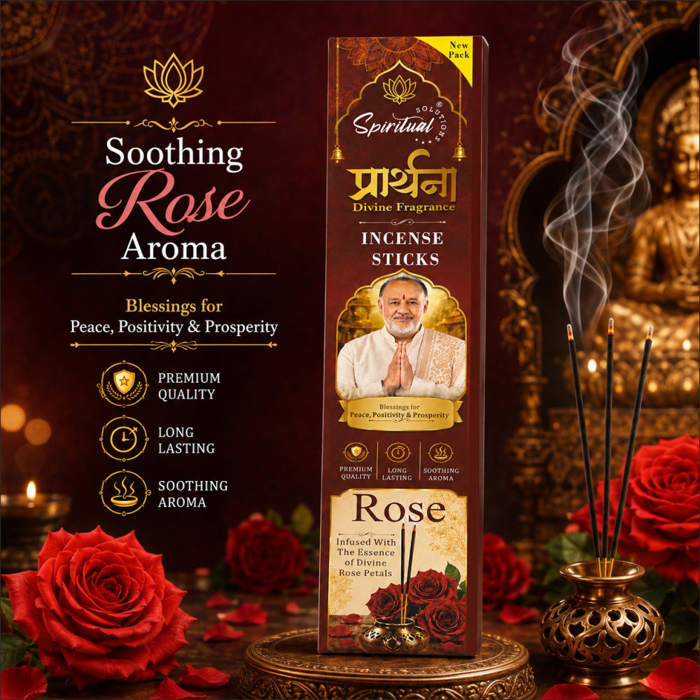 Prarthana Incense Sticks Rose 9 Gm | Long Lasting Natural Fragrance Agarbatti for Puja, Meditation, Home & Spiritual Ambience