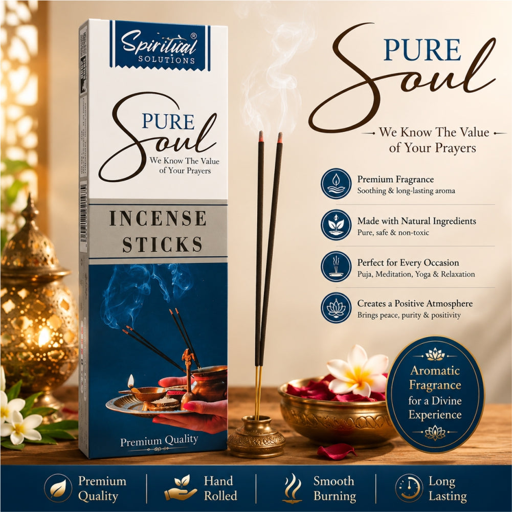 Pure Soul Premium Incense Sticks (35 g) | Long Lasting Natural Fragrance Agarbatti for Puja, Meditation, Home & Spiritual Ambience