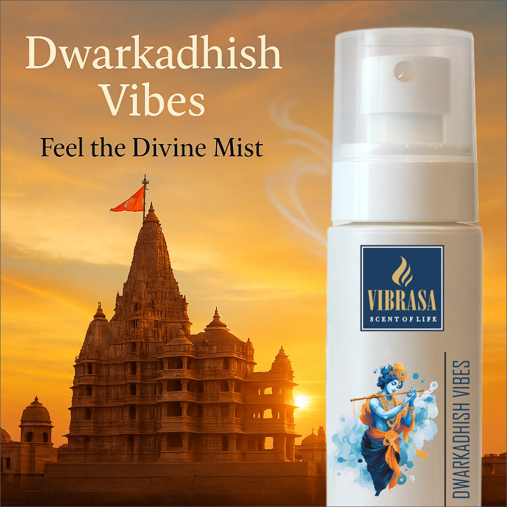 Divine Mist Dwarkadhish Vibes 100 ML Air Freshener Spray | Premium Air Freshener for Home and Mandir