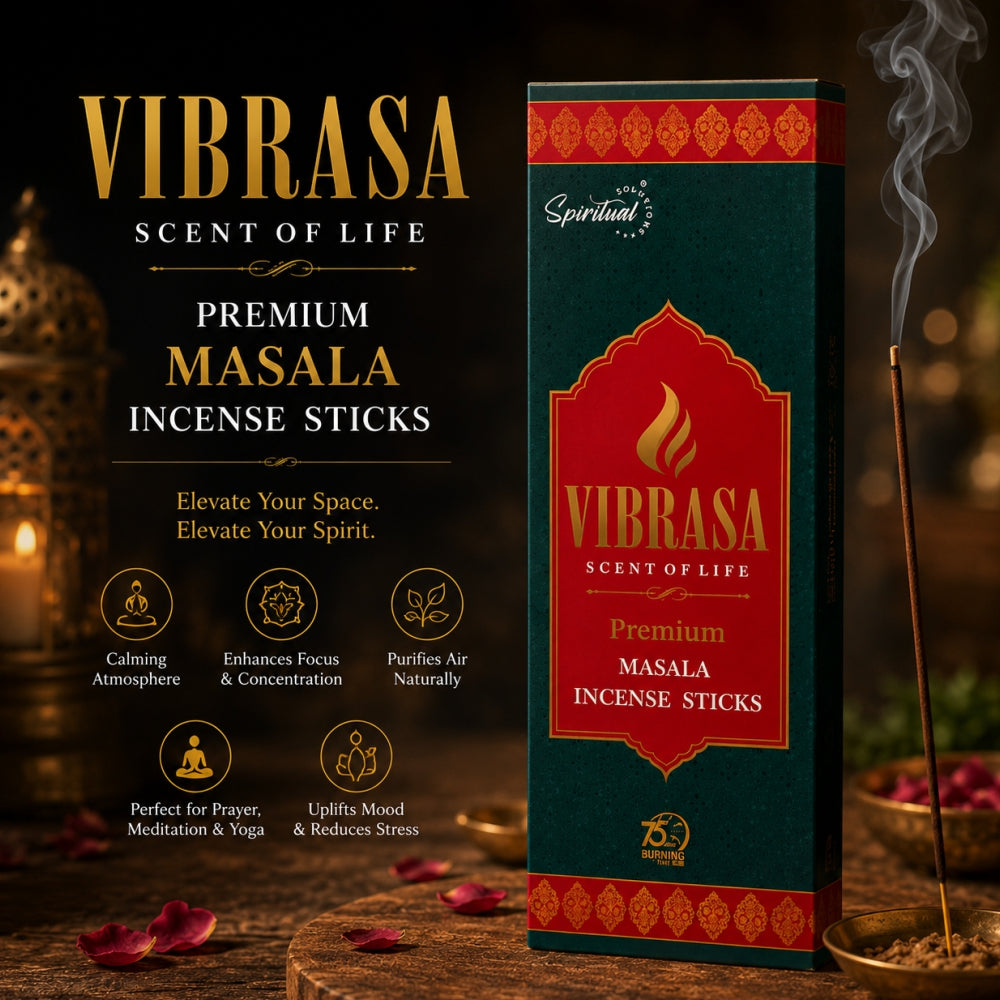 Vibrasa Premium Masala Incense Sticks (50 g) | Long Lasting Natural Fragrance Agarbatti for Puja, Meditation, Home & Spiritual Ambience
