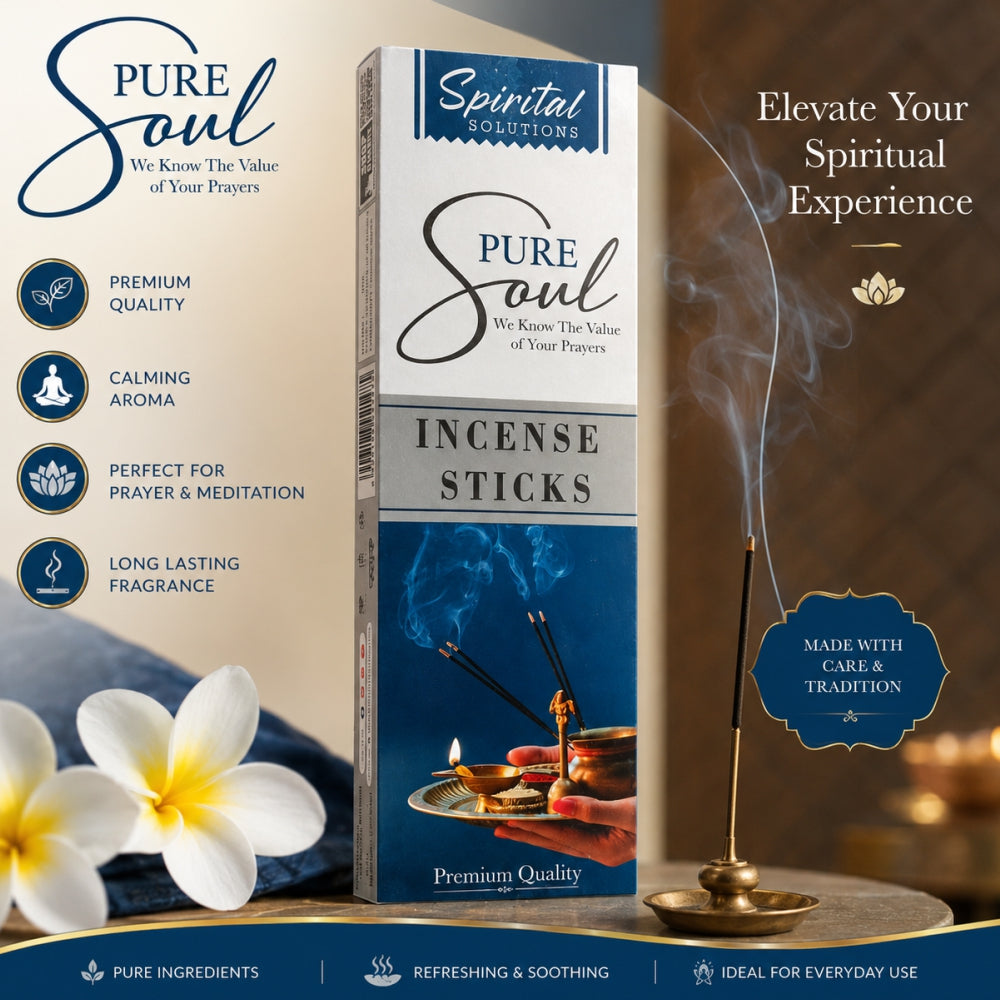 Pure Soul Premium Incense Sticks (35 g) | Long Lasting Natural Fragrance Agarbatti for Puja, Meditation, Home & Spiritual Ambience