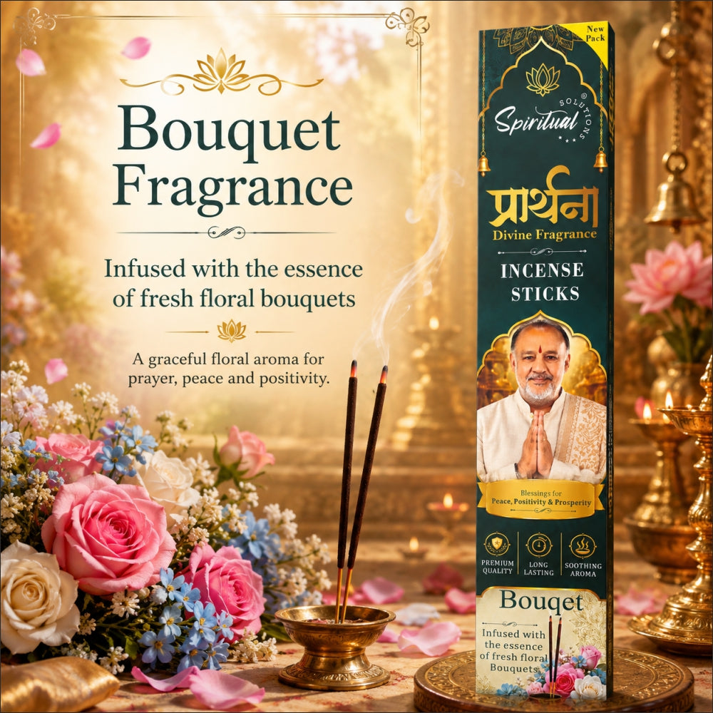 Prarthana Incense Sticks Bouqet 9 Gm | Long Lasting Natural Fragrance Agarbatti for Puja, Meditation, Home & Spiritual Ambience