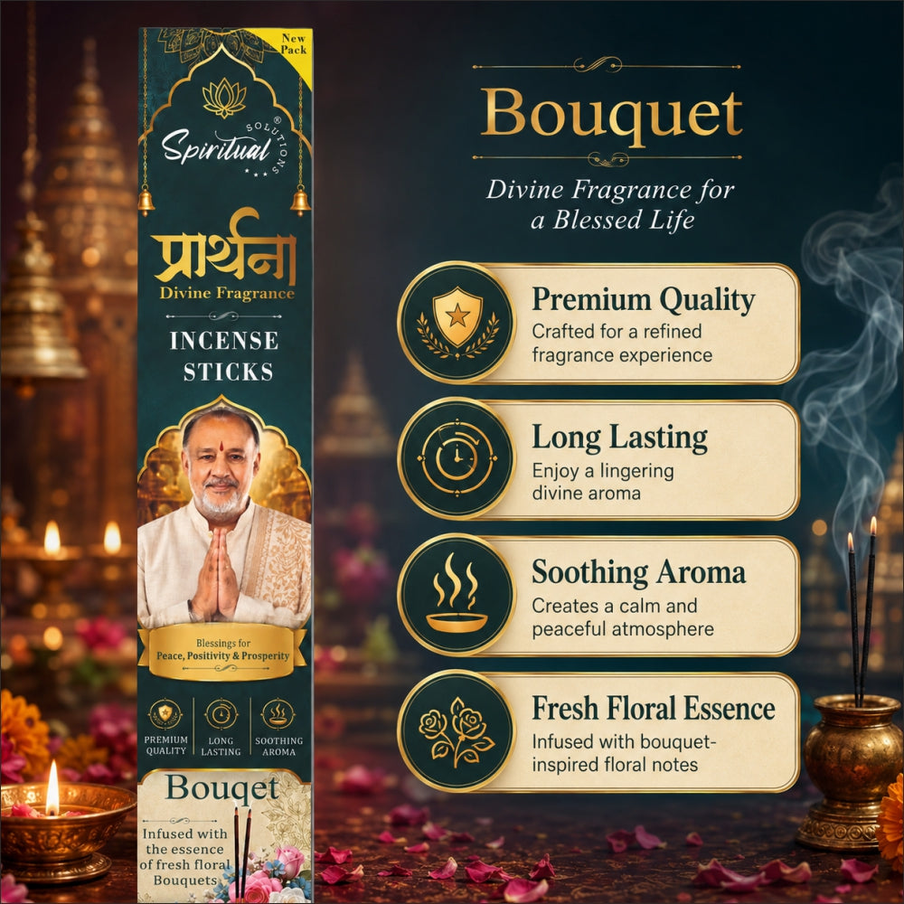 Prarthana Incense Sticks Bouqet 9 Gm | Long Lasting Natural Fragrance Agarbatti for Puja, Meditation, Home & Spiritual Ambience