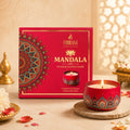 VIBRASA Mandala Premium Scented Candle Gift Box | Pack of 4 Decorative Candles | Indian Mandala Art Design | Fragrance Candle for Home Décor, Festivals, Meditation, Relaxation & Gifting