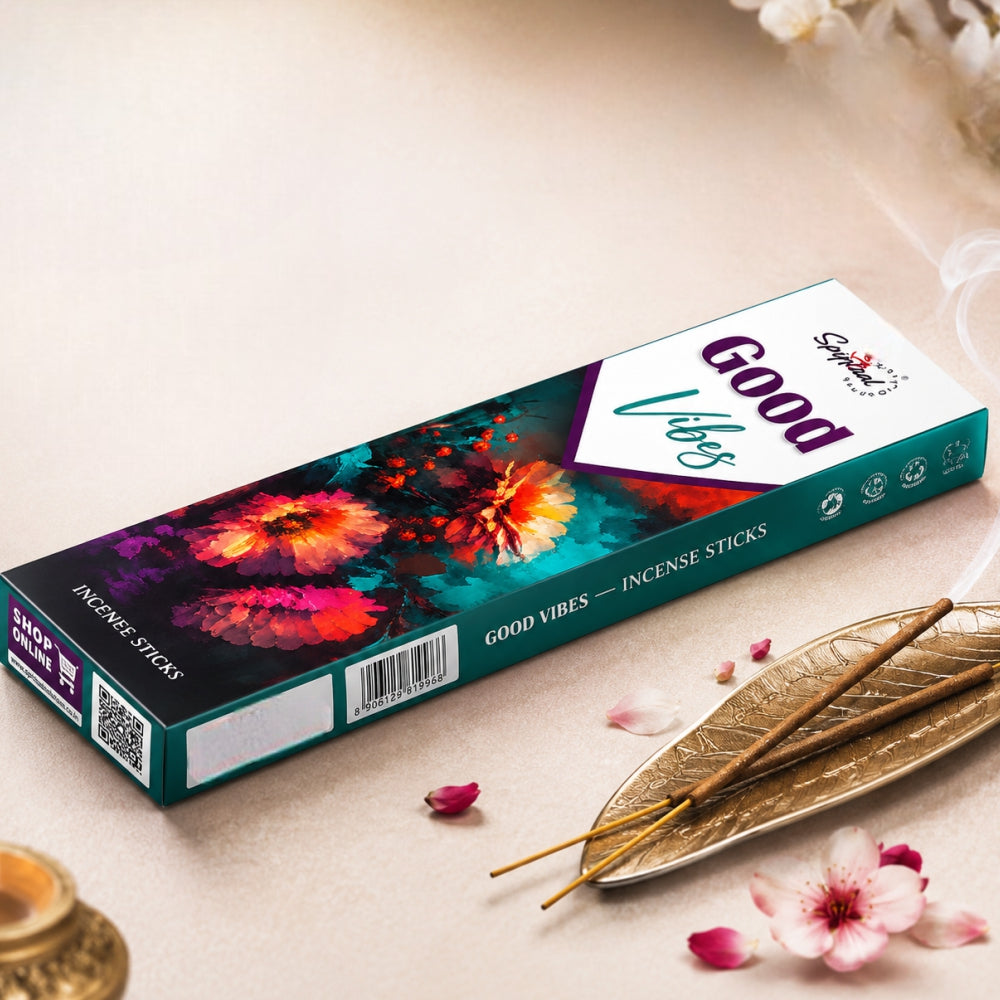Good Vibes Premium Incense Sticks (35 g) | Long Lasting Natural Fragrance Agarbatti for Puja, Meditation, Home & Spiritual Ambience