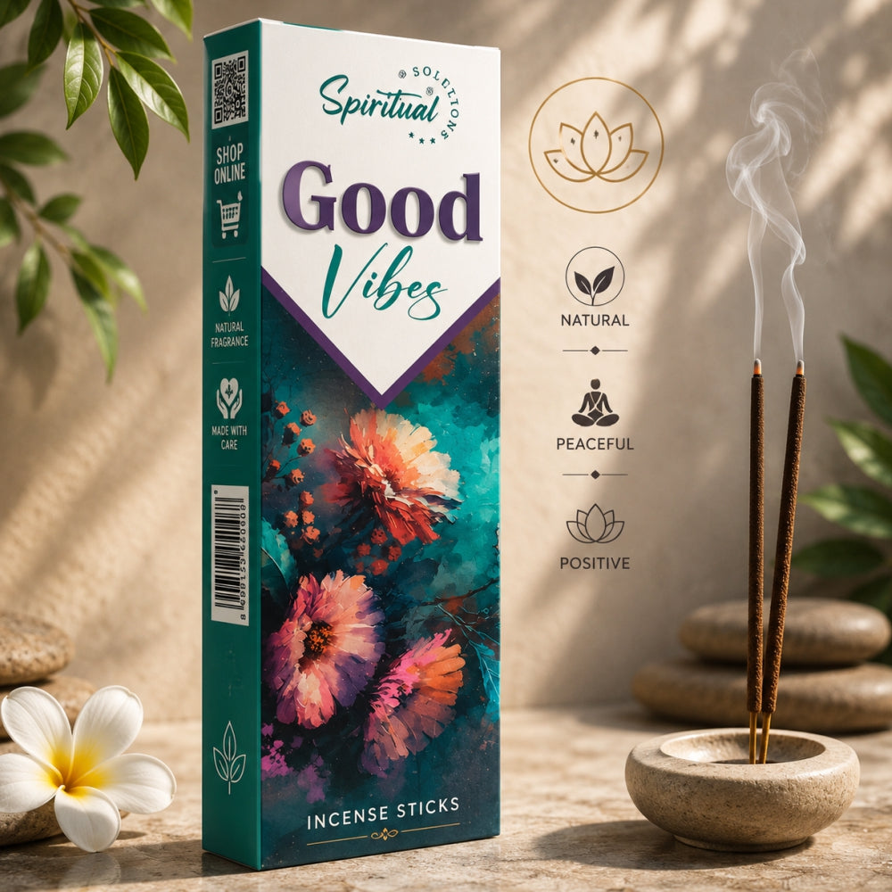 Good Vibes Premium Incense Sticks (35 g) | Long Lasting Natural Fragrance Agarbatti for Puja, Meditation, Home & Spiritual Ambience