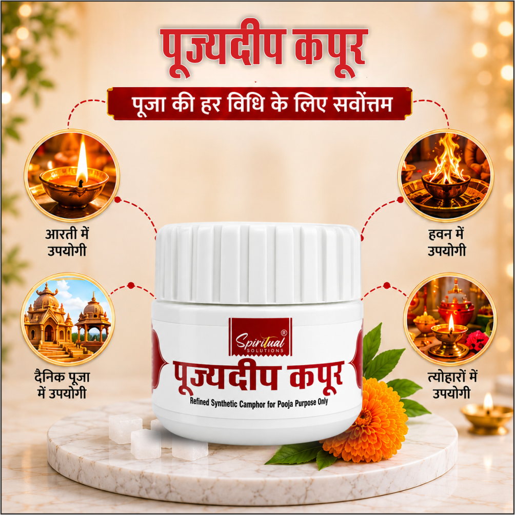 Pujyedeep Kapoor (Camphor) Tablets 10 gm Jar | Pure Kapoor for Pooja, Meditation & Fragrance | Long-Lasting Aroma