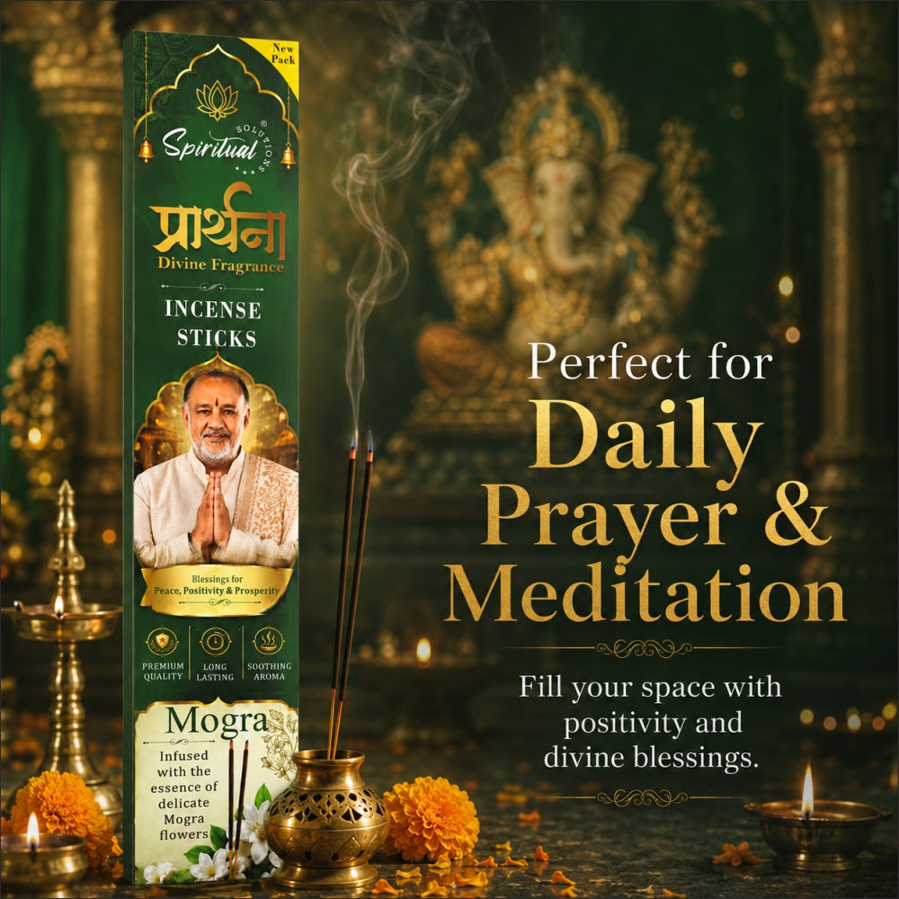 Prarthana Incense Sticks Mogra 9 Gm | Long Lasting Natural Fragrance Agarbatti for Puja, Meditation, Home & Spiritual Ambience