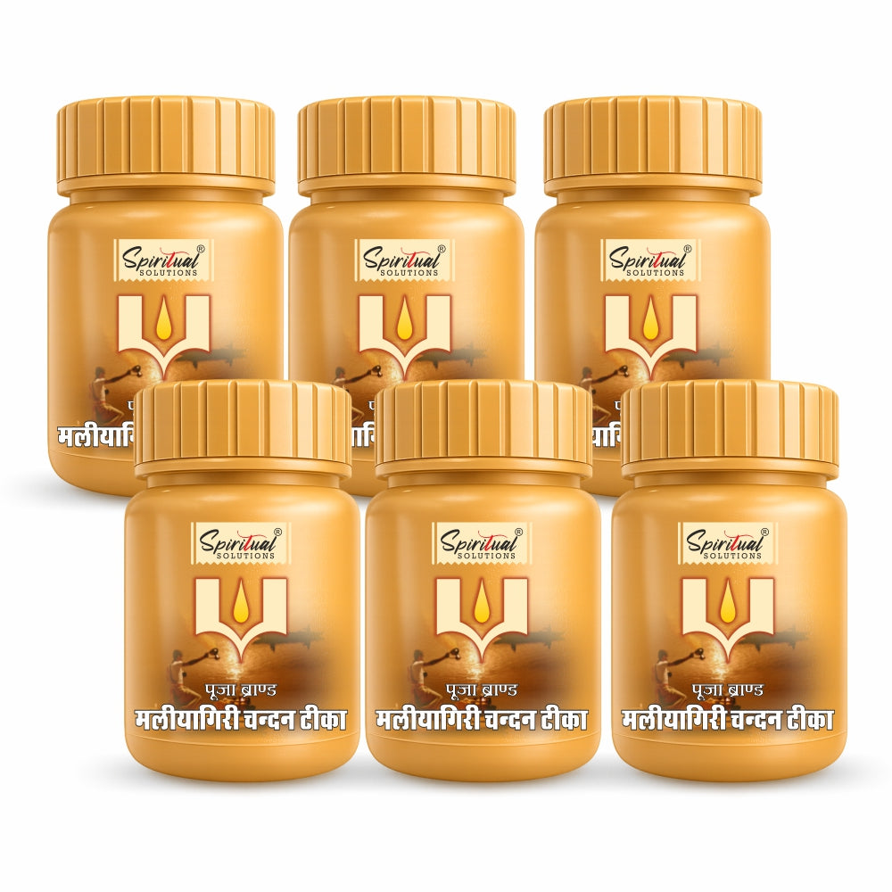 Premium Brown Chandan Tika Paste Pack of 6 (40 ml Each) | Sandalwood Tilak for Daily Puja, Mandir, Havan & Festivals | Long Lasting Fragrance