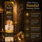 Prarthana Incense Sticks Sandal 9 Gm | Long Lasting Natural Fragrance Agarbatti for Puja, Meditation, Home & Spiritual Ambience