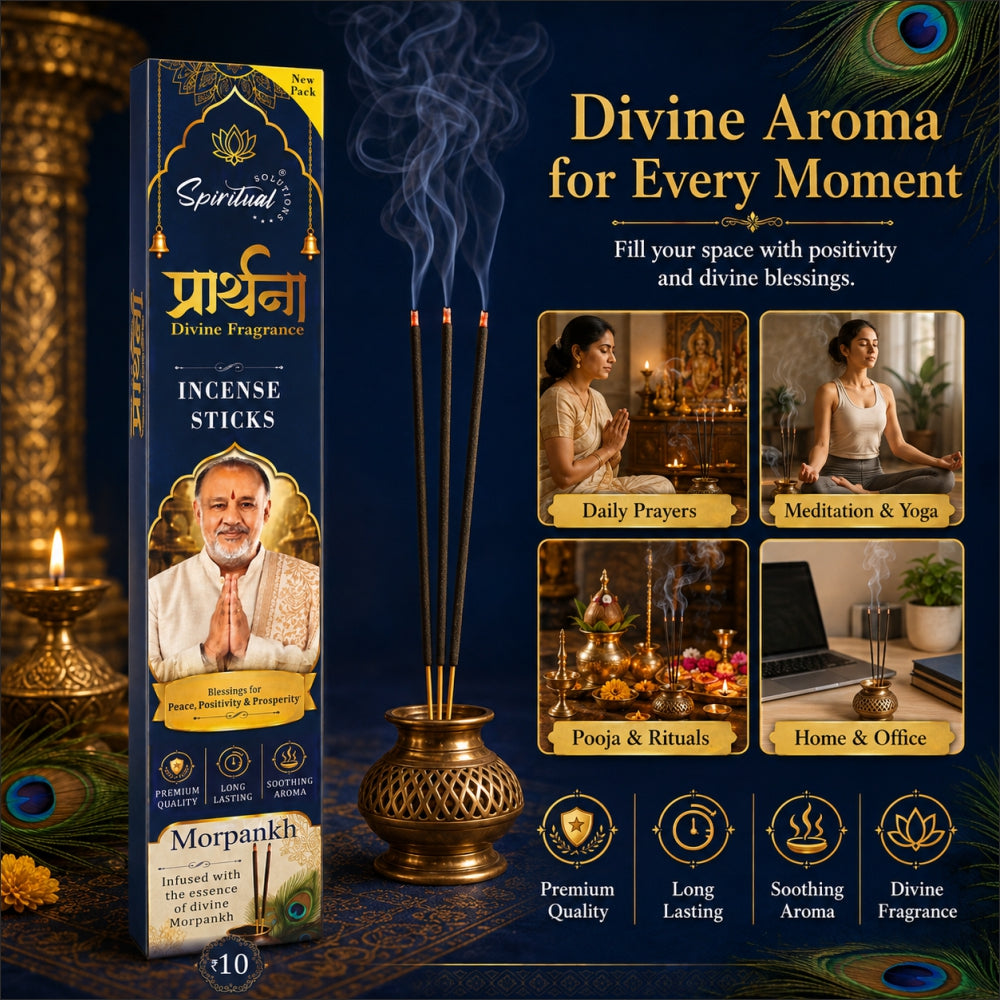 Prarthana Incense Sticks Morpankh 9 Gm | Long Lasting Natural Fragrance Agarbatti for Puja, Meditation, Home & Spiritual Ambience