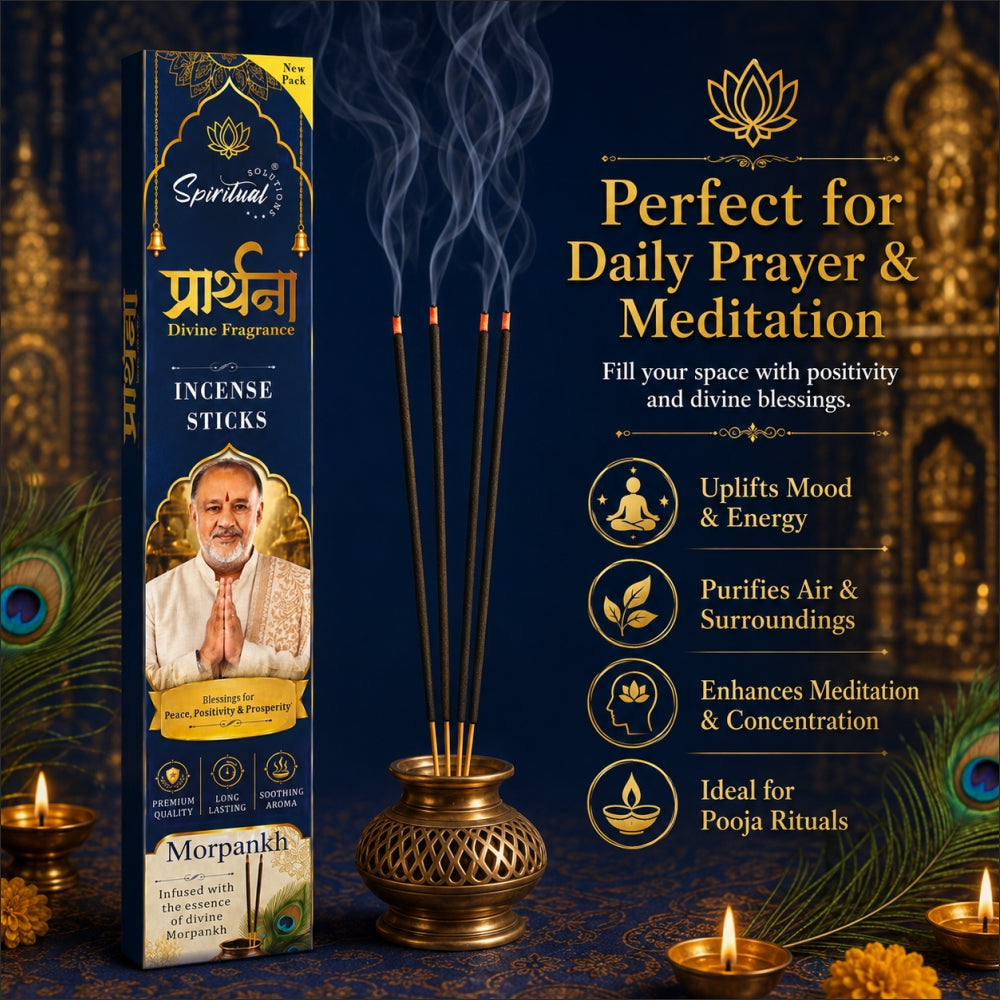 Prarthana Incense Sticks Morpankh 9 Gm | Long Lasting Natural Fragrance Agarbatti for Puja, Meditation, Home & Spiritual Ambience