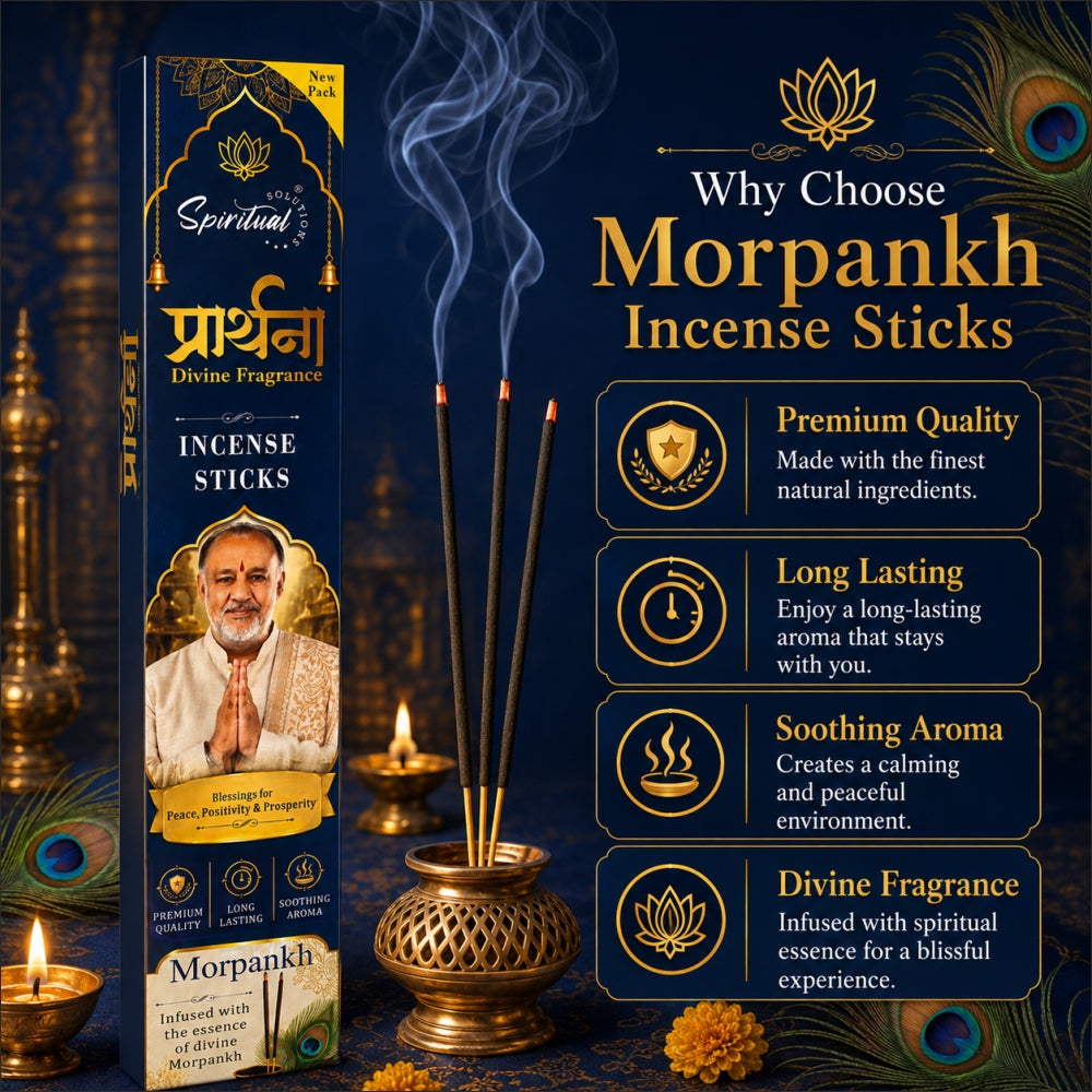 Prarthana Incense Sticks Morpankh 9 Gm | Long Lasting Natural Fragrance Agarbatti for Puja, Meditation, Home & Spiritual Ambience
