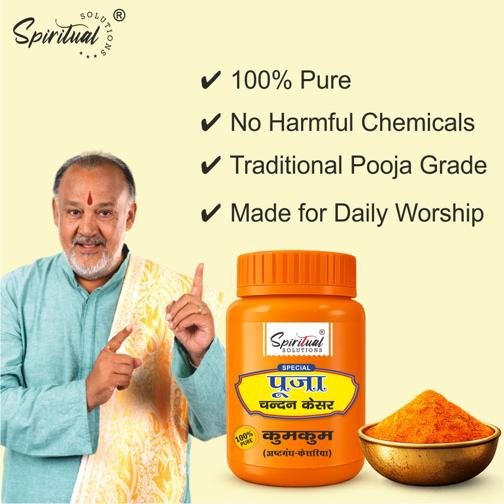Premium Orange Chandan Kesar Powder Pack of 6 (50g Each) | Pure Puja & Tilak Powder