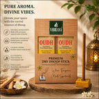 VIBRASA Premium Dry Dhoop Sticks – Oudh | 100 g Each | Pack of 6