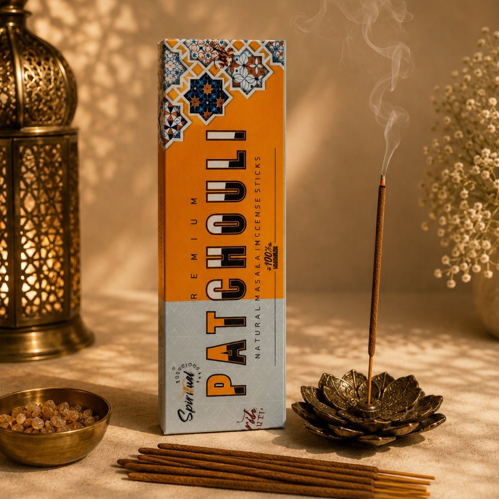 Patchouli Premium Masala Incense Sticks (50 g) | Long Lasting Natural Fragrance Agarbatti for Puja, Meditation, Home & Spiritual Ambience