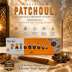 Patchouli Premium Masala Incense Sticks (50 g) | Long Lasting Natural Fragrance Agarbatti for Puja, Meditation, Home & Spiritual Ambience