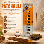 Patchouli Premium Masala Incense Sticks (50 g) | Long Lasting Natural Fragrance Agarbatti for Puja, Meditation, Home & Spiritual Ambience