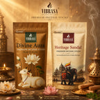 Premium Incense Sticks Zipper Pouch - Divine Aura, Heritage Sandal, Lotus Bloom, Valley Mist | Combo Pack 4 (90 g Each) | Long Lasting Natural Fragrance Agarbatti for Puja, Meditation, Home & Spiritual Ambience