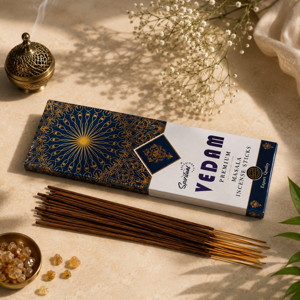 Vedam Premium Masala Incense Sticks (50 g) | Long Lasting Natural Fragrance Agarbatti for Puja, Meditation, Home & Spiritual Ambience