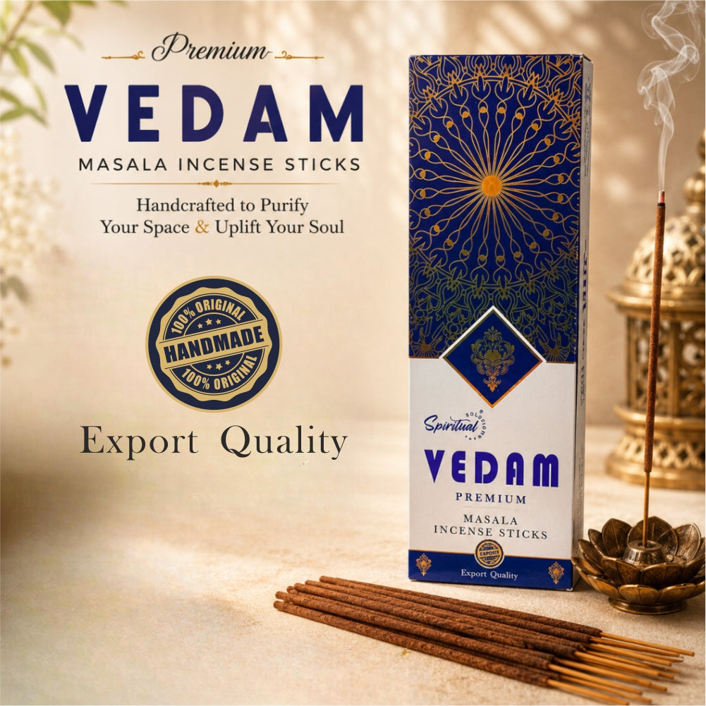 Vedam Premium Masala Incense Sticks (50 g) | Long Lasting Natural Fragrance Agarbatti for Puja, Meditation, Home & Spiritual Ambience
