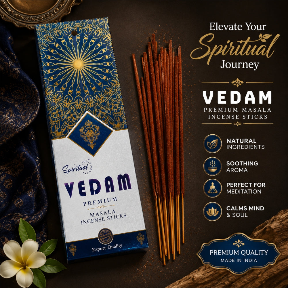 Vedam Premium Masala Incense Sticks (50 g) | Long Lasting Natural Fragrance Agarbatti for Puja, Meditation, Home & Spiritual Ambience