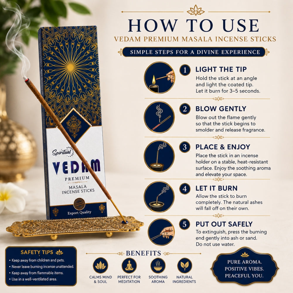 Vedam Premium Masala Incense Sticks (50 g) | Long Lasting Natural Fragrance Agarbatti for Puja, Meditation, Home & Spiritual Ambience