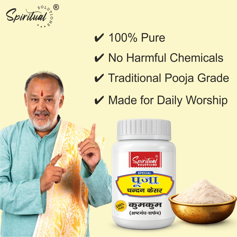 Premium White Chandan Kesar Powder Pack of 6 (50g Each) | Pure Puja & Tilak Powder