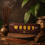 Woody Vibes Premium Masala Incense Sticks (50 g) | Long Lasting Natural Fragrance Agarbatti for Puja, Meditation, Home & Spiritual Ambience