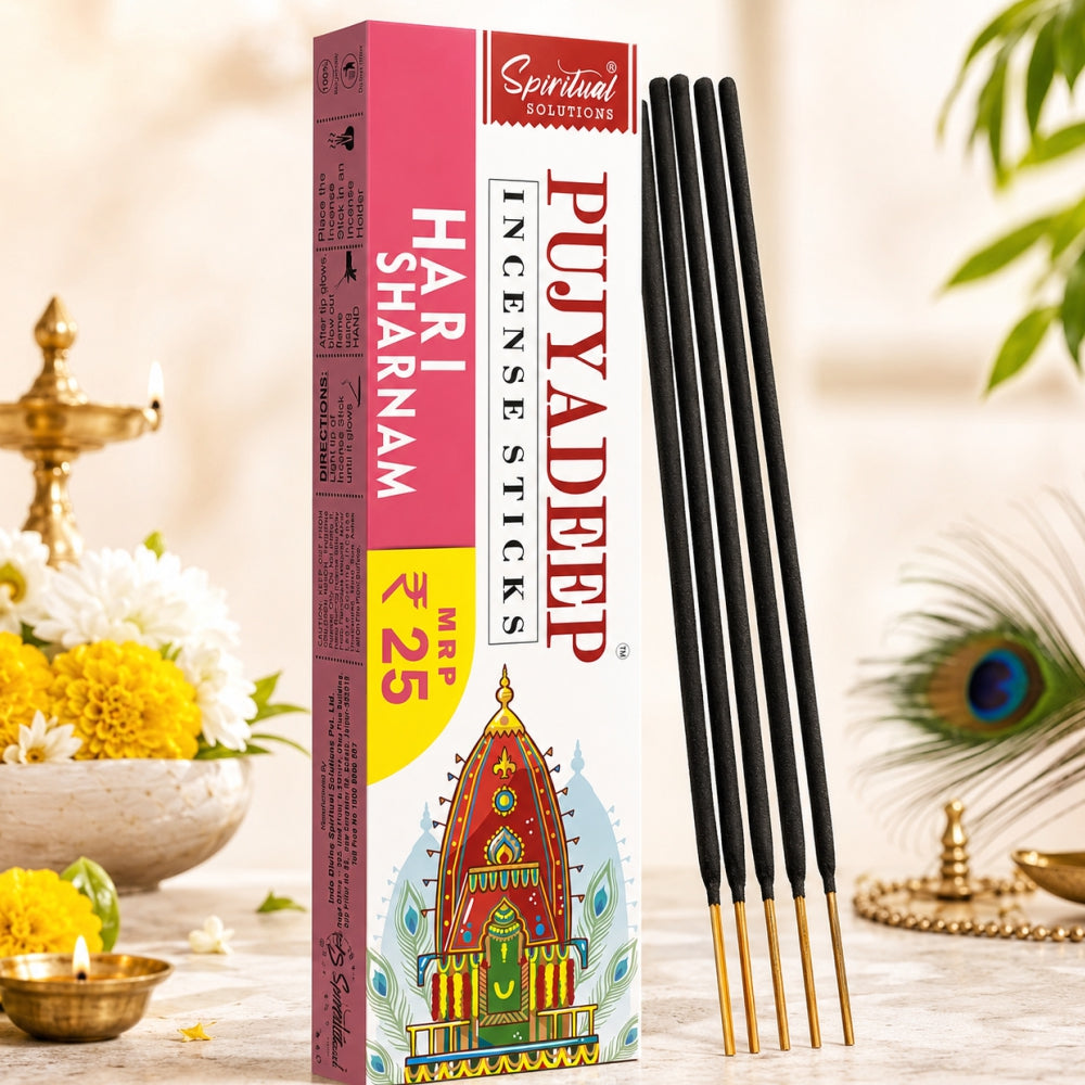 Premium Incense Sticks Hari Sharnam | Long Lasting Natural Fragrance Agarbatti for Puja, Meditation, Home & Spiritual Ambience