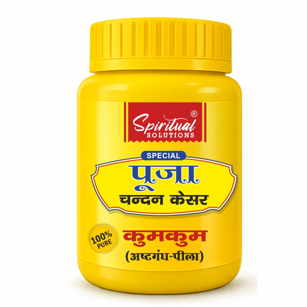 Premium Yellow Chandan Kesar Powder Pack of 6 (50g Each) | Pure Puja & Tilak Powder